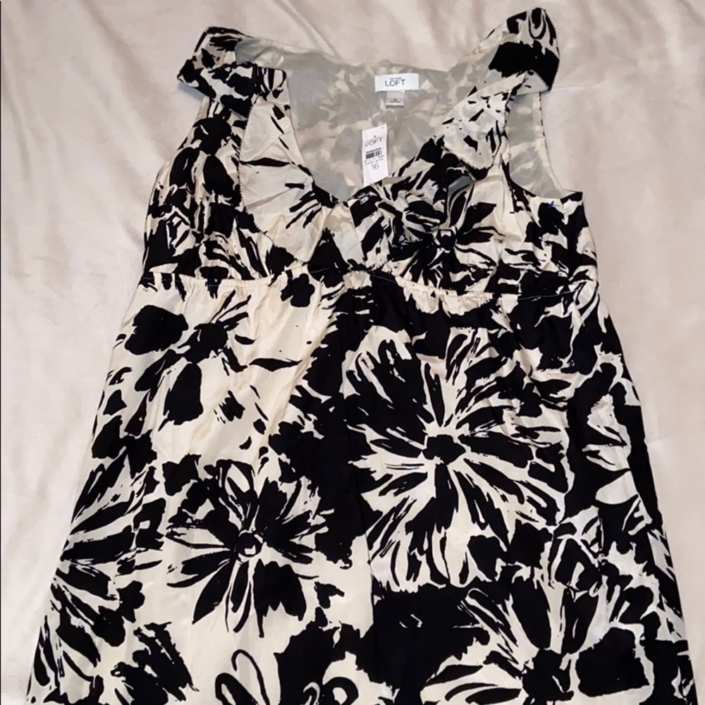 White and Black floral dress
